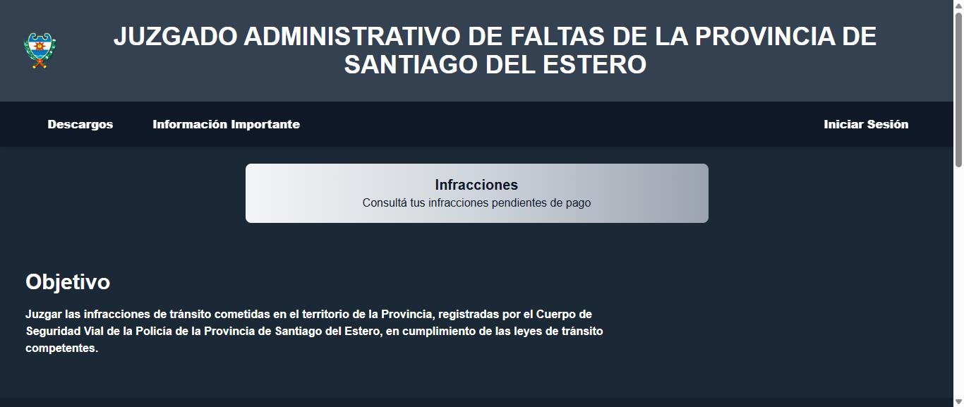 Página oficial para consultar multas de tránsito en Santiago del Estero