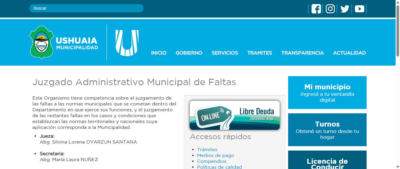 Página oficial para consultar multas de tránsito en Tierra del Fuego